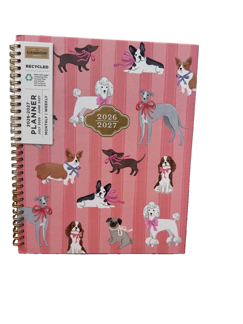 Clementine Paper inc. 12 month Large Size Planner 11x9”Pink Floral 2026-2027